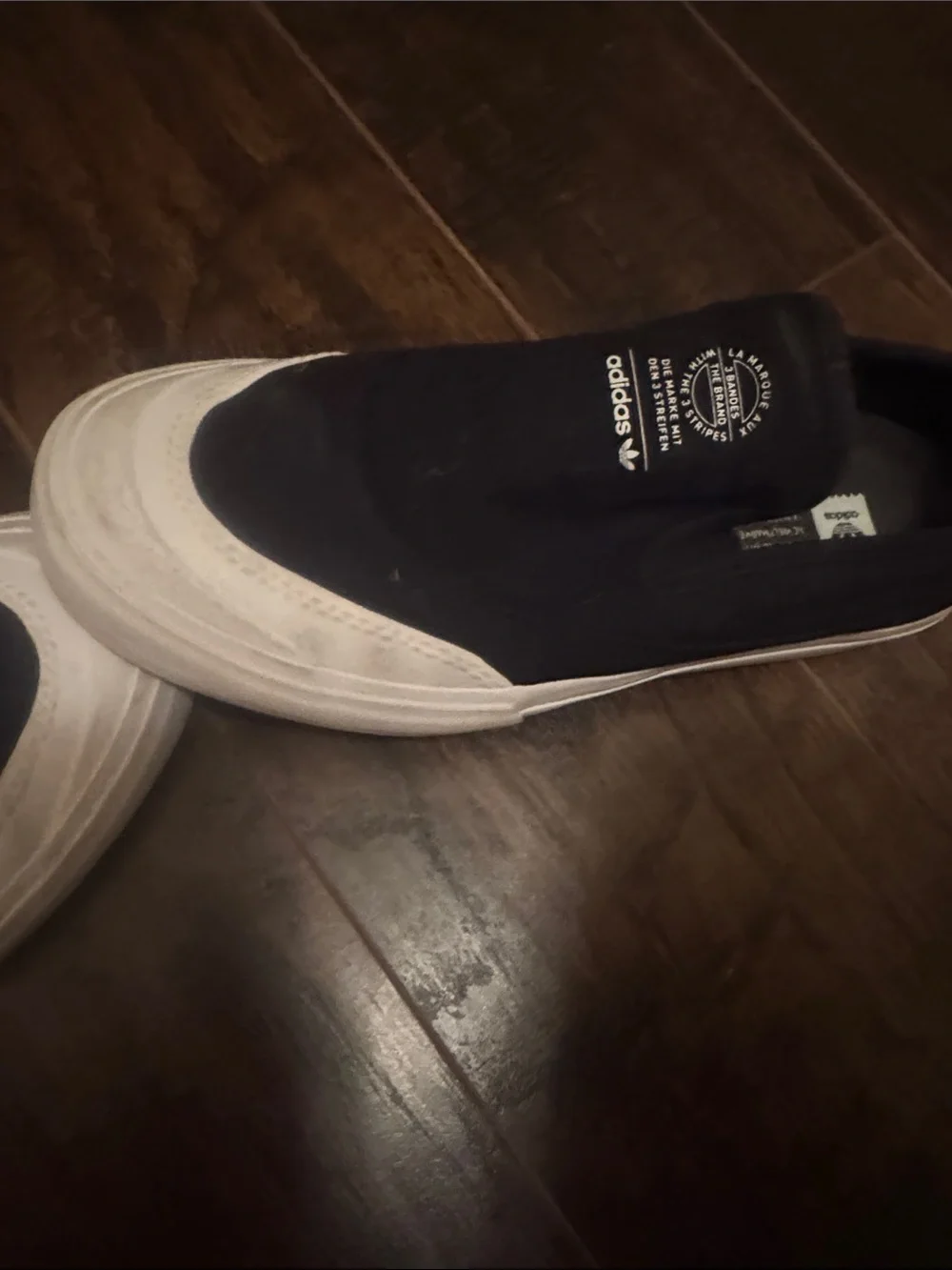 adidas Black Slip-On Sneakers with White Sole